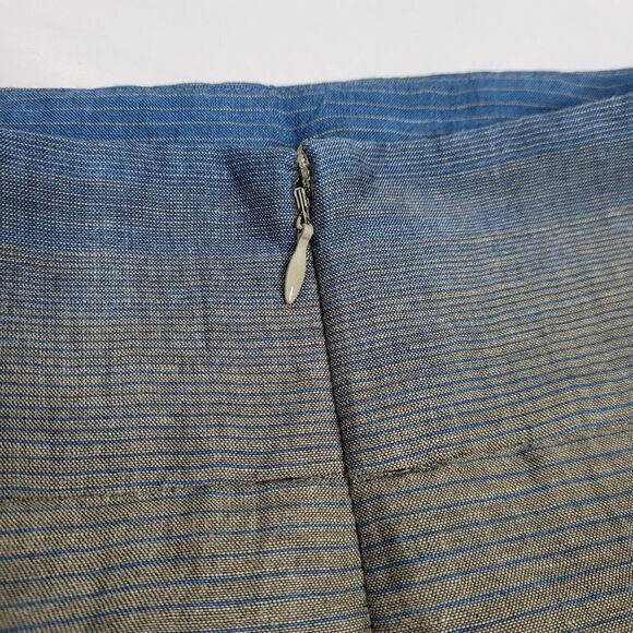 VINCE ombre linen blend striped skirt with pockets 4‎ - Picture 5 of 10